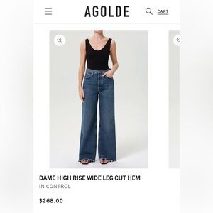 AGOLDE Dame High Rise Wide Leg Cut Hem